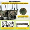 Collapsible Folding Wagon with Removable Canopy, Heavy Duty Foldable Wagon Utility Cart for Garden, Camping, Grocery Cart, Beach Wagon Cart with Wheels and Rear Storage, Camouflage - Image 3