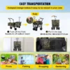 Collapsible Folding Wagon with Removable Canopy, Heavy Duty Foldable Wagon Utility Cart for Garden, Camping, Grocery Cart, Beach Wagon Cart with Wheels and Rear Storage, Camouflage - Image 4