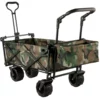 Collapsible Folding Wagon with Removable Canopy, Heavy Duty Foldable Wagon Utility Cart for Garden, Camping, Grocery Cart, Beach Wagon Cart with Wheels and Rear Storage, Camouflage - Image 8