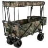 Collapsible Folding Wagon with Removable Canopy, Heavy Duty Foldable Wagon Utility Cart for Garden, Camping, Grocery Cart, Beach Wagon Cart with Wheels and Rear Storage, Camouflage - Image 10