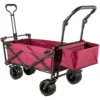 Extra Large Collapsible Garden Cart with Removable Canopy, Folding Wagon Utility Carts with Wheels and Rear Storage, Wagon Cart for Garden, Camping, Grocery Cart, Shopping Cart, Red - Image 8