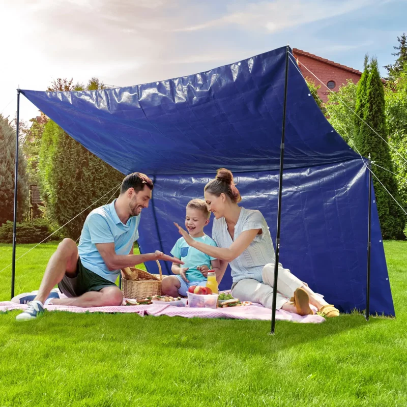 VEVOR Tarp Waterproof 12x16 ft, Plastic Poly Tarp Cover 5 Mil, Multi Purpose Outdoor Tarpaulin with High Durability Reinforced Grommets and Edges for Truck, RV, Boat, Camping (Blue) - Image 7