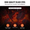X-Marks Fire Pit Grill Grate, Rectangle Cooking Grate, Heavy Duty Steel Campfire BBQ Grill Grid with Handle & Support X Wire, Portable Camping Cookware for Outside Party Gathering, 32 Inch Black - Image 2