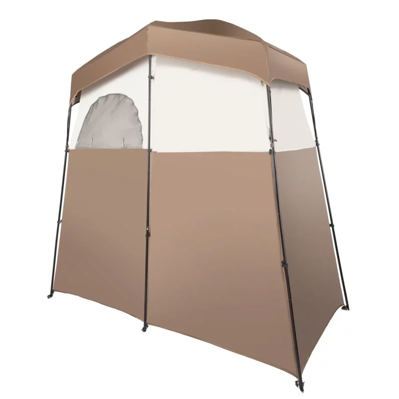 VEVOR Camping Shower Tent, 83" x 42" x 83" 2 Rooms Oversize Outdoor Portable Shelter, Privacy Tent with Detachable Top, Pockets, Hanging Rope and Clothesline, for Dressing, Changing, Toilet, Bathroom - Image 10