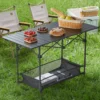 Folding Camping Table, Outdoor Portable Side Tables, Lightweight Fold Up Table, Aluminum & Steel Ultra Compact Work Table with Large Storage and Carry Bag, For Beach, Picnic, Travel, 24x16 inch - Image 7