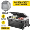 Portable Car Freezer, 100 Quart Portable Refrigerator Freezer, 95L Dual Storage Zone Camping Freezer, -4~68 12 Volt Fridge Freezer, Car Freezer for Car and Home Use, DC 12/24V, AC 100-240V