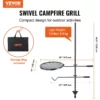 Swivel Campfire Grill, Fire Pit Grill Grate over Fire Pits, Heavy Duty Steel Grill Grates, 360 Adjustable Open Fire Outdoor Cooking Equipment, Portable Camp Fire Racks for Camping Outdoor BBQ