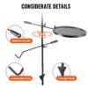 Swivel Campfire Grill, Fire Pit Grill Grate over Fire Pits, Heavy Duty Steel Grill Grates, 360 Adjustable Open Fire Outdoor Cooking Equipment, Portable Camp Fire Racks for Camping Outdoor BBQ - Image 3