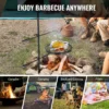 Swivel Campfire Grill, Fire Pit Grill Grate over Fire Pits, Heavy Duty Steel Grill Grates, 360 Adjustable Open Fire Outdoor Cooking Equipment, Portable Camp Fire Racks for Camping Outdoor BBQ - Image 5