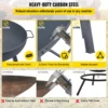 Fire Pit Bowl, 34-Inch Diameter Round Carbon Steel Fire Bowl, Wood Burning for Outdoor Patios, Backyards & Camping Uses, with A Drain Hole, Portable Handles and A Firewood Stick, Black - Image 3