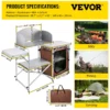 Camping Kitchen Table Picnic Cabinet Folding Cooking Storage Rack Portable Brown - Image 6