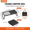 Folding Campfire Grill, Heavy Duty Steel Mesh Grate, 22.4" Portable Camping Grates Over Fire Pit, Camp Fire Cooking Equipment with Legs Carrying Bag, Grilling Rack for Outdoor Open Flame Cooking