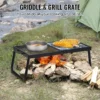 Folding Campfire Grill, Heavy Duty Steel Mesh Grate, 22.4" Portable Camping Grates Over Fire Pit, Camp Fire Cooking Equipment with Legs Carrying Bag, Grilling Rack for Outdoor Open Flame Cooking - Image 3