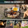 Folding Campfire Grill, Heavy Duty Steel Mesh Grate, 22.4" Portable Camping Grates Over Fire Pit, Camp Fire Cooking Equipment with Legs Carrying Bag, Grilling Rack for Outdoor Open Flame Cooking - Image 5