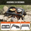 Folding Campfire Grill, Heavy Duty Steel Mesh Grate, 18" Portable Camping Grates Over Fire Pit, Camp Fire Cooking Equipment with Legs Carrying Bag, Grilling Rack for Outdoor Open Flame Cooking - Image 5