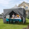 10x10 FT Pop up Canopy with Removable Sidewalls, Instant Canopies Portable Gazebo & Wheeled Bag, UV Resistant Waterproof, Enclosed Canopy Tent for Outdoor Events, Patio, Backyard, Party, Camping - Image 8
