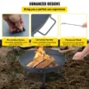 Fire Pit Bowl, 34-Inch Diameter Round Carbon Steel Fire Bowl, Wood Burning for Outdoor Patios, Backyards & Camping Uses, with A Drain Hole, Portable Handles and A Firewood Stick, Black - Image 14