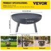 Fire Pit Bowl, 34-Inch Diameter Round Carbon Steel Fire Bowl, Wood Burning for Outdoor Patios, Backyards & Camping Uses, with A Drain Hole, Portable Handles and A Firewood Stick, Black - Image 16