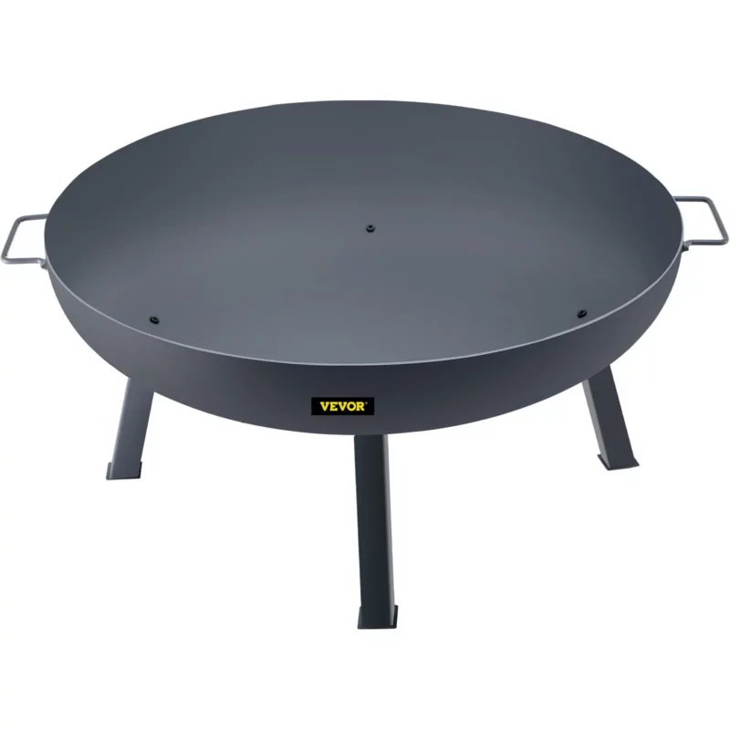 Fire Pit Bowl, 34-Inch Diameter Round Carbon Steel Fire Bowl, Wood Burning for Outdoor Patios, Backyards & Camping Uses, with A Drain Hole, Portable Handles and A Firewood Stick, Black - Image 18