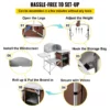 Camping Kitchen Table Picnic Cabinet Folding Cooking Storage Rack Portable Brown - Image 13