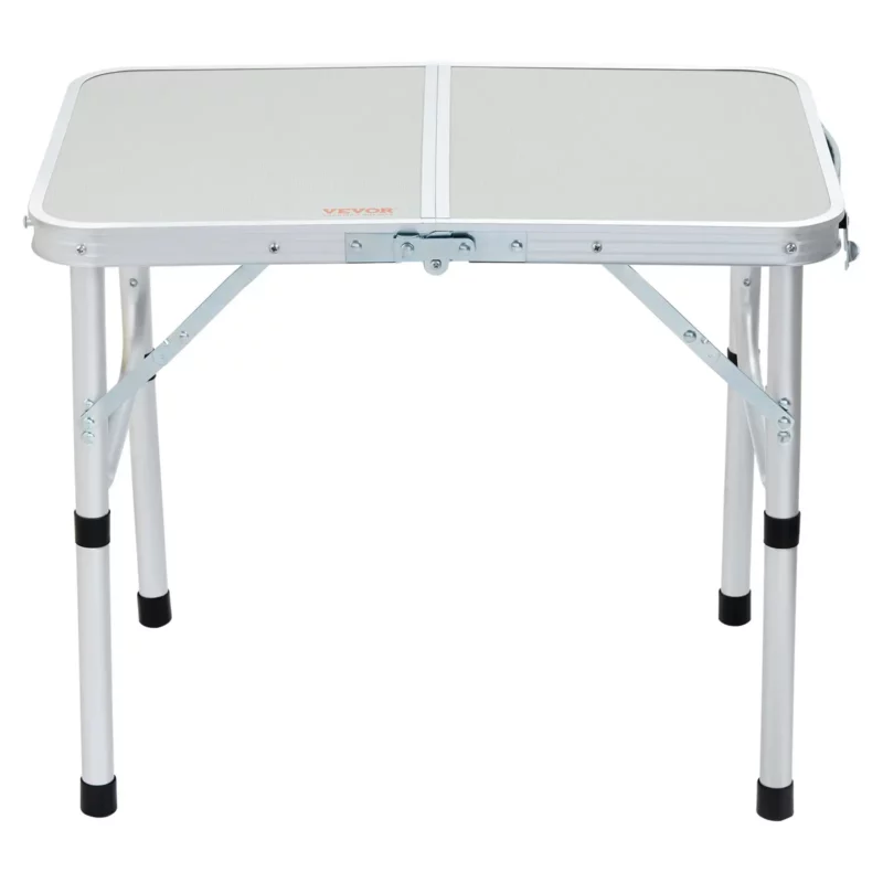 VEVOR Folding Camping Table, Adjustable Height Outdoor Portable Side Tables, Lightweight Fold Up Table, Aluminum & MDF Ultra Compact Work Table, For Cooking, Beach, Picnic, Travel, 24x16 inch, Silver - Image 10