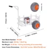 Beach Fishing Cart, 300 lbs Load Capacity, Fish and Marine Cart with Two 13" Big Wheels PU Balloon Tires for Sand, Heavy-Duty Aluminum Pier Wagon Trolley with 8 Rod Holders for Fishing, Picnic - Image 6