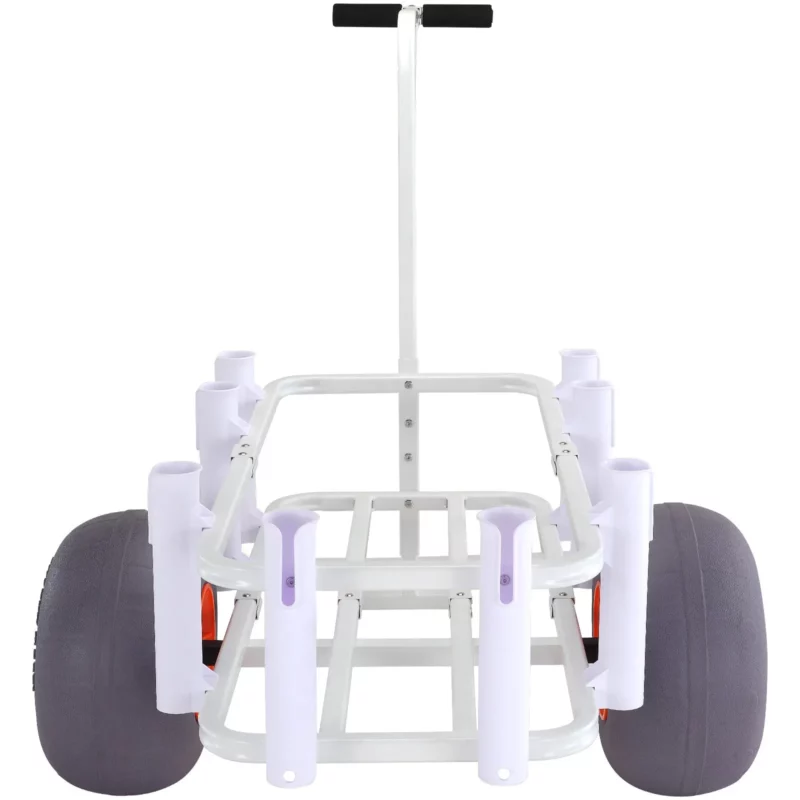 VEVOR Beach Fishing Cart, 300 lbs Load Capacity, Fish and Marine Cart with Two 13" Big Wheels PU Balloon Tires for Sand, Heavy-Duty Aluminum Pier Wagon Trolley with 8 Rod Holders for Fishing, Picnic - Image 10