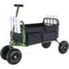 Beach Fishing Cart, 300 lbs Load Capacity, Foldable Fish and Marine Cart with Four 11" Big Wheels Rubber Balloon Tires for Sand, Heavy-Duty Steel Pier Wagon Trolley with 8 Rod Holders for Picnic - Image 9