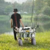 Beach Fishing Cart, 500 lbs Load Capacity, Fish and Marine Cart with Four 13" Big Wheels PU Balloon Tires for Sand, Heavy-Duty Aluminum Pier Wagon Trolley with 6 Rod Holders for Fishing, Picnic - Image 7