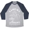 CAMPING IS THE ANSWER UNISEX TRI-BLEND BASEBALL TEE - Image 3