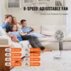 Portable Fan Rechargeable 13 inch, Battery Powered Fan with LED Lantern, 4 Speeds Adjustable & 45/90Automatic Swivel & Timer , USB Battery Operated Fans for Travel Bedroom Home Camping Office - Image 2