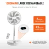 Portable Fan Rechargeable 13 inch, Battery Powered Fan with LED Lantern, 4 Speeds Adjustable & 45/90Automatic Swivel & Timer , USB Battery Operated Fans for Travel Bedroom Home Camping Office - Image 3
