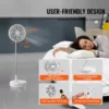 Portable Fan Rechargeable 13 inch, Battery Powered Fan with LED Lantern, 4 Speeds Adjustable & 45/90Automatic Swivel & Timer , USB Battery Operated Fans for Travel Bedroom Home Camping Office - Image 4