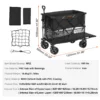 Foldable Double Decker Wagon, 400L Collapsible Wagon Cart with All-Terrain Wheels, Heavy Duty Folding Wagon Cart 450 lbs Weight Capacity for Camping, Shopping, Garden, 52" Extra Long Extender - Image 6