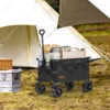 Collapsible Folding Wagon, 113 L Beach Wagon Cart with All-Terrain Wheels, Heavy Duty Folding Wagon Cart Max 250 lbs with Drink Holders, Sports Wagon for Camping, Shopping, Garden - Image 7