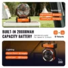 Portable Fan Rechargeable 9 inch, Battery Powered Fan with LED Lantern, 4 Speeds Adjustable & 45/90Automatic Swivel & Timer , USB Battery Operated Fans for Travel Bedroom Home Camping Office - Image 3
