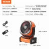 Portable Fan Rechargeable 9 inch, Battery Powered Fan with LED Lantern, 4 Speeds Adjustable & 45/90Automatic Swivel & Timer , USB Battery Operated Fans for Travel Bedroom Home Camping Office - Image 6