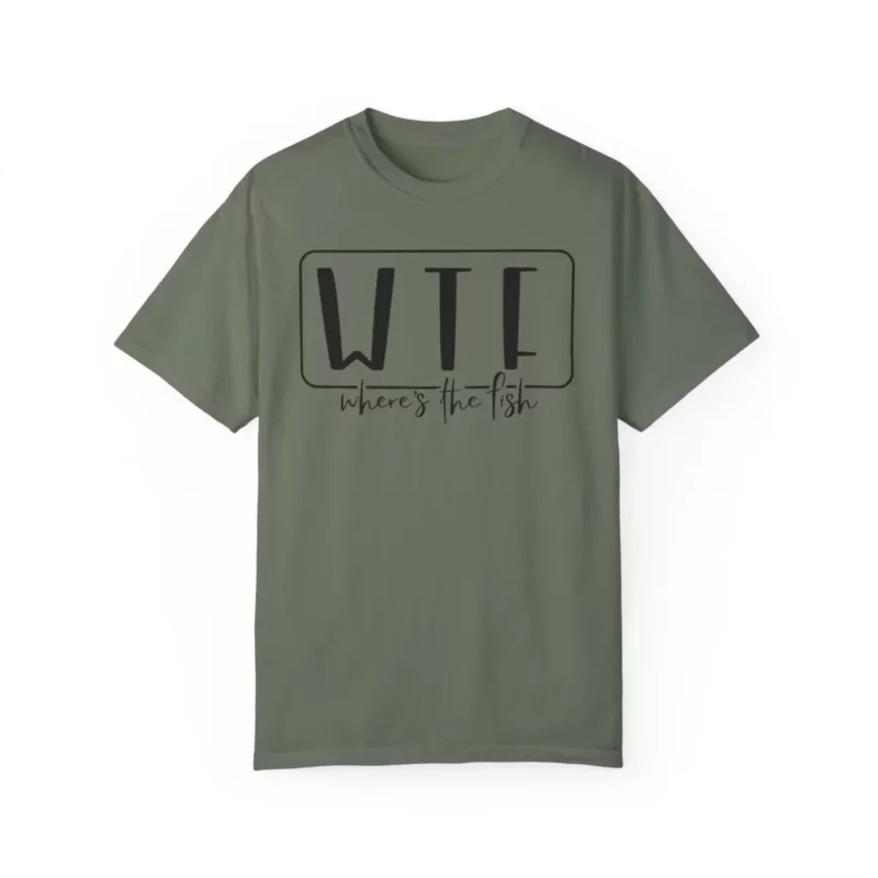 WTF Wheres The Fish Unisex Garment-Dyed T-shirt - Image 16