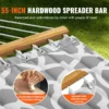 Double Quilted Fabric Hammock, 12 FT Double Hammock with Hardwood Spreader Bars, 2 Person Quilted Hammock with Detachable Pillow and Chains for Camping Outdoor Patio Yard Beach, 480 lbs Capacity - Image 3