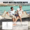 Double Quilted Fabric Hammock, 12 FT Double Hammock with Curved Spreader Bars, 2 Person Quilted Hammock with Detachable Pillow and Chains for Camping Outdoor Patio Yard Beach, 480 lbs Capacity - Image 2