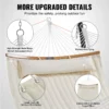 Double Quilted Fabric Hammock, 12 FT Double Hammock with Curved Spreader Bars, 2 Person Quilted Hammock with Detachable Pillow and Chains for Camping Outdoor Patio Yard Beach, 480 lbs Capacity - Image 4