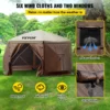 Camping Gazebo Screen Tent, 12*12ft, 6 Sided Pop-up Canopy Shelter Tent with Mesh Windows, Portable Carry Bag, Stakes, Large Shade Tents for Outdoor Camping, Lawn and Backyard, Brown/Beige - Image 12