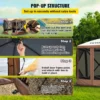 Camping Gazebo Screen Tent, 12*12ft, 6 Sided Pop-up Canopy Shelter Tent with Mesh Windows, Portable Carry Bag, Stakes, Large Shade Tents for Outdoor Camping, Lawn and Backyard, Brown/Beige - Image 13