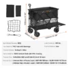 Foldable Double Decker Wagon, 400L Collapsible Wagon Cart with All-Terrain Wheels, Heavy Duty Folding Wagon Cart 450 lbs Weight Capacity for Camping, Shopping, Garden, 52" Extra Long Extender - Image 16