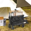 Foldable Double Decker Wagon, 400L Collapsible Wagon Cart with All-Terrain Wheels, Heavy Duty Folding Wagon Cart 450 lbs Weight Capacity for Camping, Shopping, Garden, 52" Extra Long Extender - Image 17