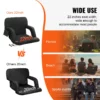 Double Heated Stadium Seat with Back Support, 3 Level Heating Wide Bleacher Seat, Folding Portable Padded Reclining Chair with Hook Pocket Cupholder, Ideal for Sport Event Beach Camping Concert - Image 5