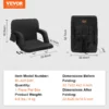 Double Heated Stadium Seat with Back Support, 3 Level Heating Wide Bleacher Seat, Folding Portable Padded Reclining Chair with Hook Pocket Cupholder, Ideal for Sport Event Beach Camping Concert - Image 6