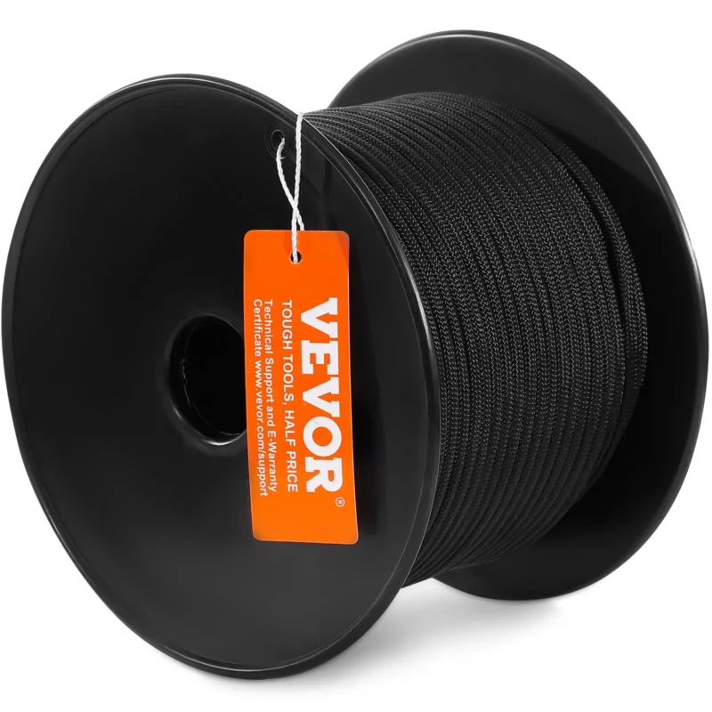 VEVOR Braided Nylon Cord, 3/16 inch by 250 feet, 32-Strand Design, 720 LBS Tensile Strength, Multi-Purpose Black Rope for Outdoor, Tree Work, Hiking, Swinging, and Rescue Operations - Image 10