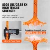 Double Braided Polyester Rope, 1/2 in x 120 ft, 48 Strands, 8000 LBS Breaking Strength Outdoor Climbing Rope, Arborist Rigging Rope for Rock Hiking Camping Swing Rappelling Rescue, Orange/Black - Image 4