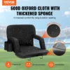 Stadium Seat with Back Support, Wide Bleacher Seat Back, Folding Padded Cushion Stadium Chair, Portable Reclining Chair with Hook Pocket Cupholder, Ideal for Sport Event Beach Camping Concert